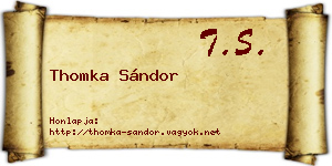 Thomka Sándor névjegykártya