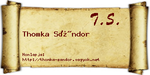 Thomka Sándor névjegykártya
