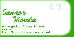 sandor thomka business card